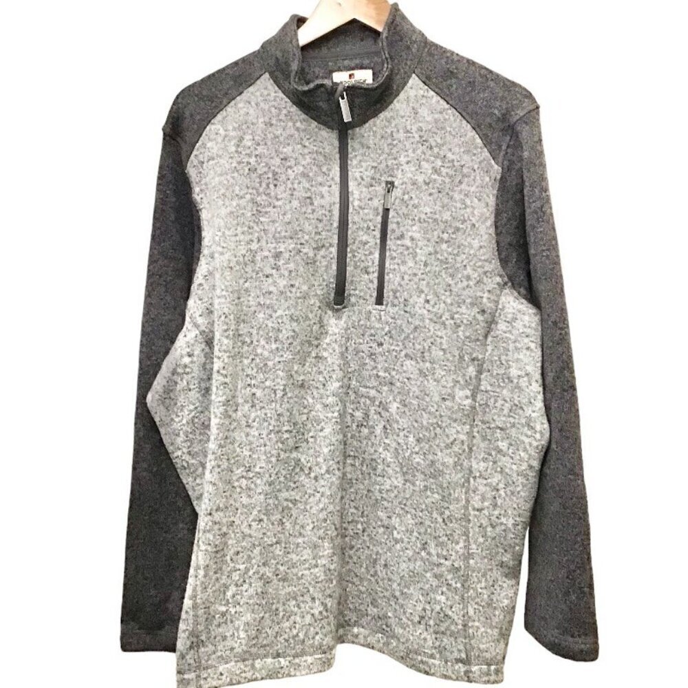 Woolrich XXL 1/4 Zip Pullover Men’s Sweater Gray Zip Pocket Long Sleeve
